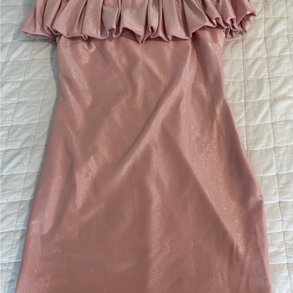 Elegant Pink Ruffle Dress